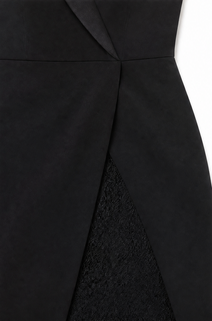 Draperra – Lace-Sleeve Wrap Bodycon Cocktail Dress