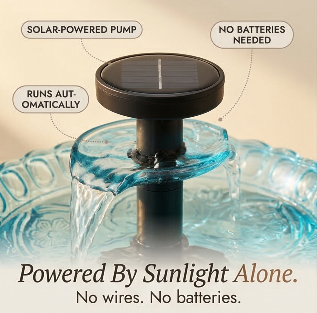 Solara - Solar Cascade Hanging Bird Fountain
