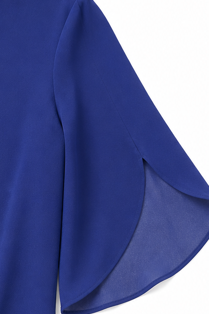 Petalwren – Layered Petal-Sleeve V-Neck Top