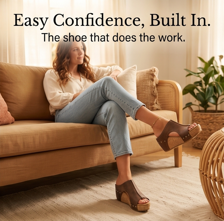 Lumera – Studded Cork Wedge Sandals
