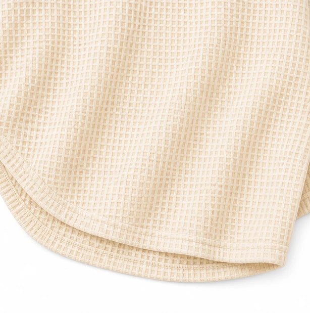 Wafflelyn – Waffle-Knit Round-Neck Sweater