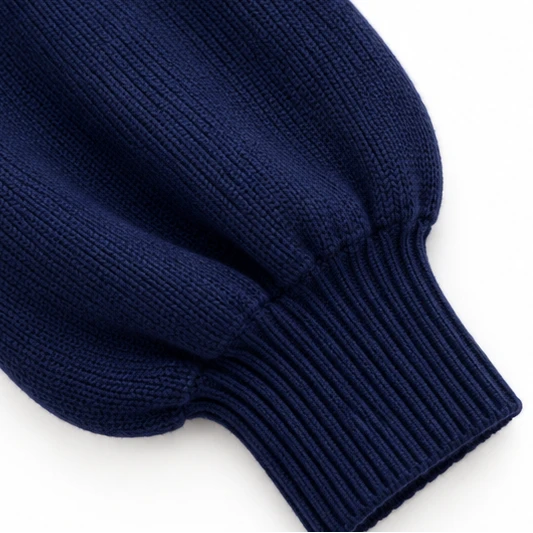 Hemline – Asymmetric Mock-Neck Button Knit Sweater