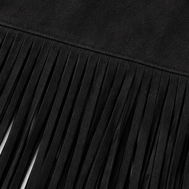 Fringe & Flow – Cascading Fringe Western Midi Skirt