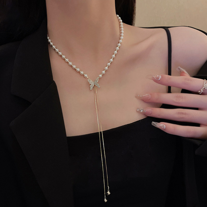 Pearlora™ – Pearl Butterfly Adjustable Necklace (50% Off)