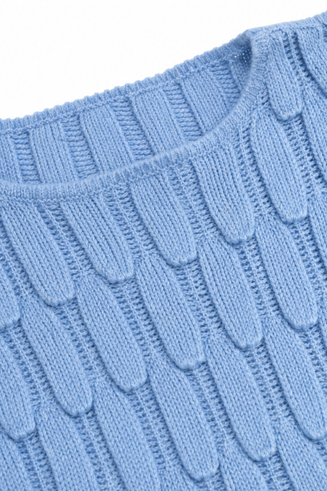 Wearbella – Hollow-Out Leaf-Knit Oversized Sweater
