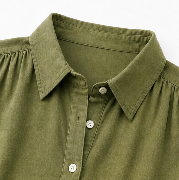 Linora – Button-Through Linen-Blend Maxi Shirt Dress