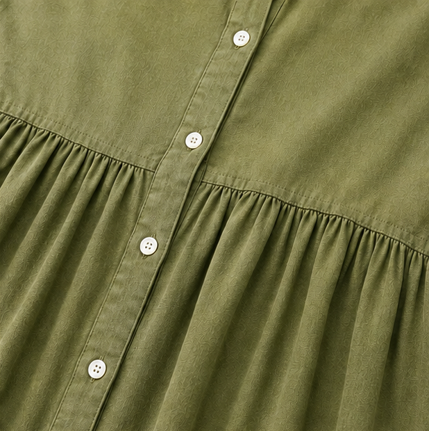 Linora – Button-Through Linen-Blend Maxi Shirt Dress