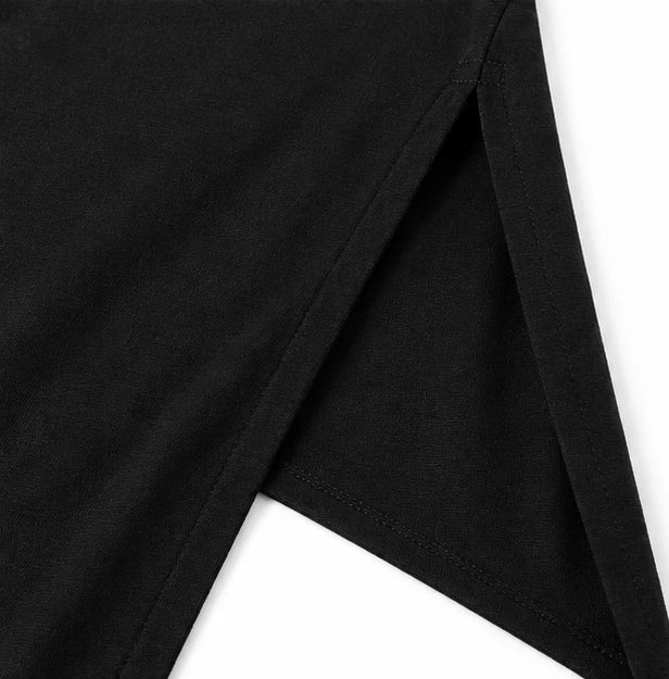 Wearbella – Asymmetric Hem Turtleneck Maxi Tunic