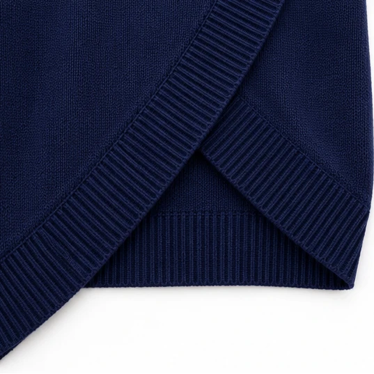Hemline – Asymmetric Mock-Neck Button Knit Sweater
