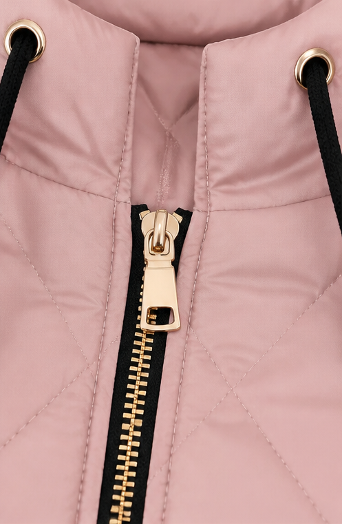 Wearbella – Quilted Hooded Zip-Front Jacket