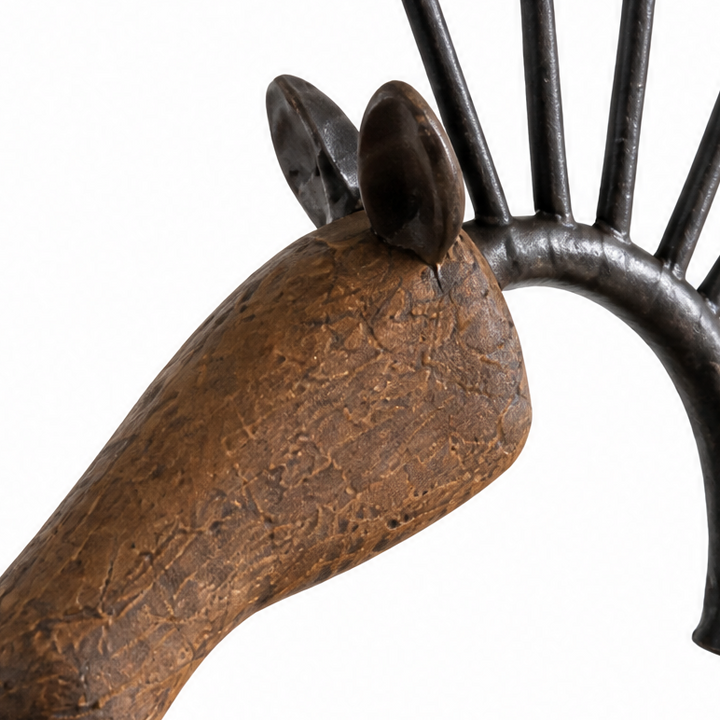 Harlowe & Forge – Mixed Wood Look And Metal Like Horse Figurine