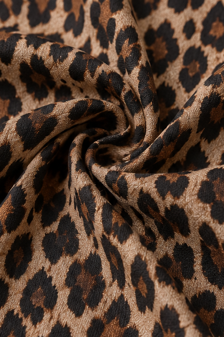 Wearbella – Coffee Leopard Square Neck Maxi Dress