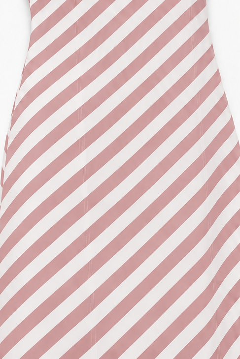 Onestrand – Striped One-Shoulder Puff Sleeve Maxi Dress