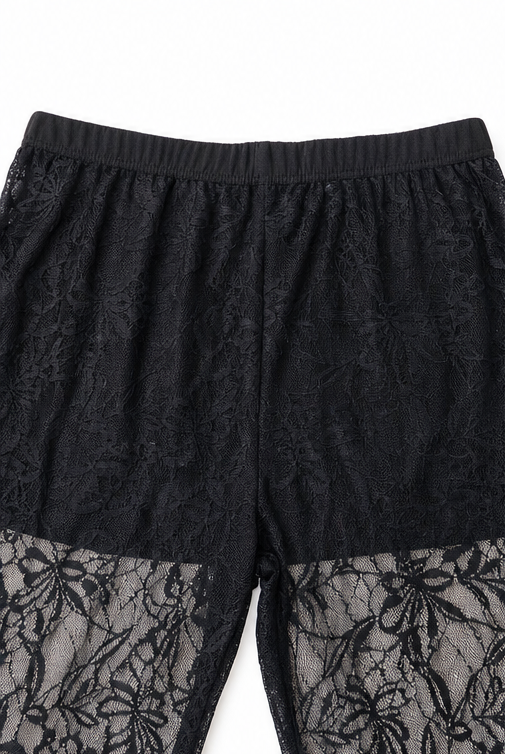Vironne – Sheer Lace-Look Opaque-Lined Leggings