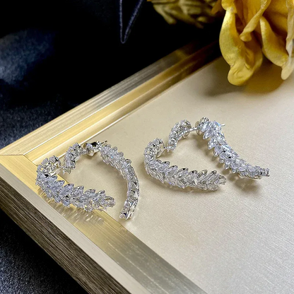 Aurina™ – Crystal Heart Hoop Earrings (50% Off)