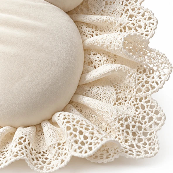 Lacewing – Velvet-Look Butterfly Lace-Trim Throw Pillow