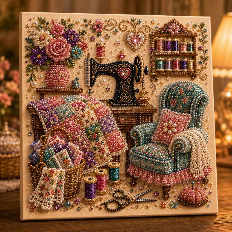 CozyGlow – Sewing Room Diamond Painting Kit