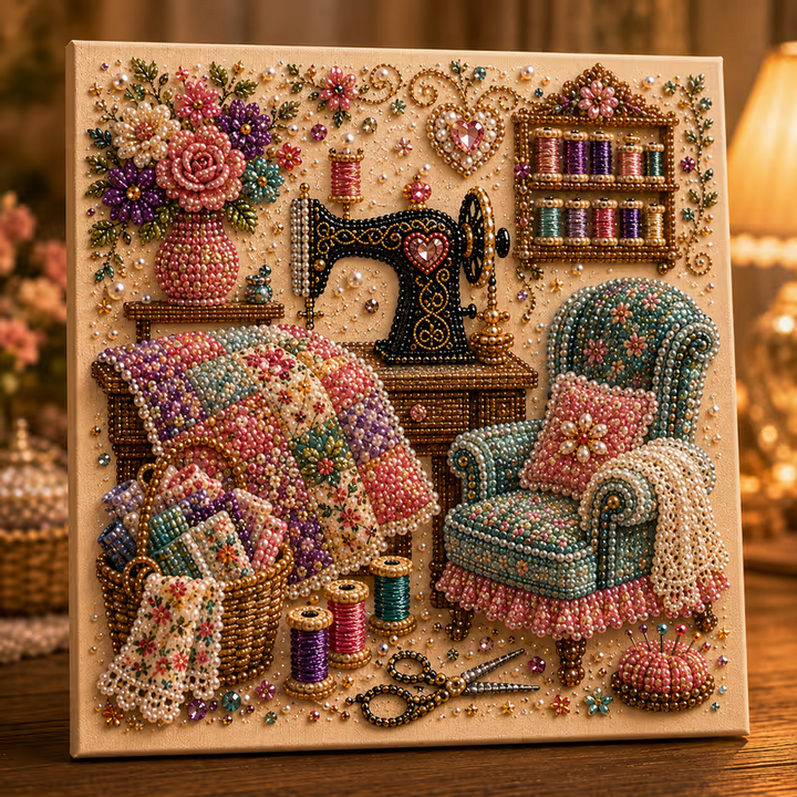 CozyGlow – Sewing Room Diamond Painting Kit