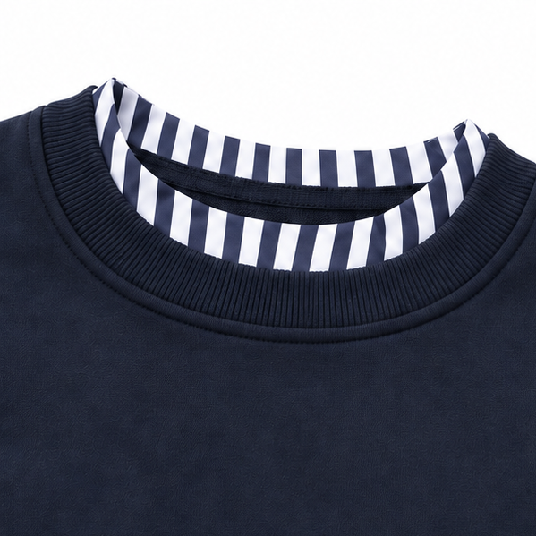 Layerella – Faux-Layer Ribbed Cuff Sweatshirt