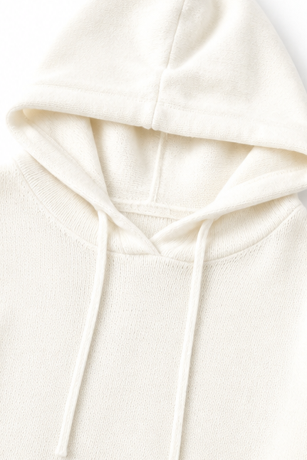 Wearbella – Oversized Drawstring Hooded Knit Sweater
