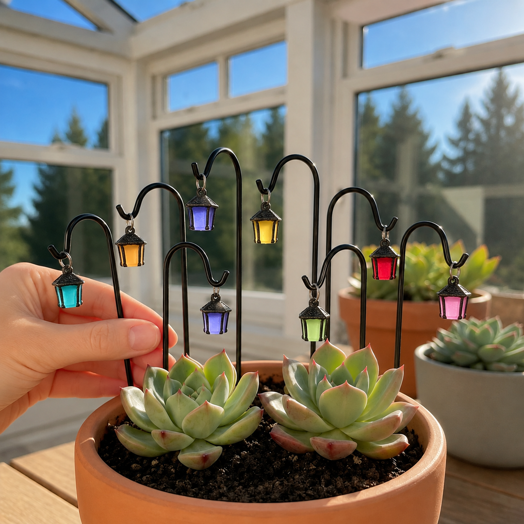 Duskwick – Glow-In-The-Dark Retro Lantern Plant Stake (7 Pcs)