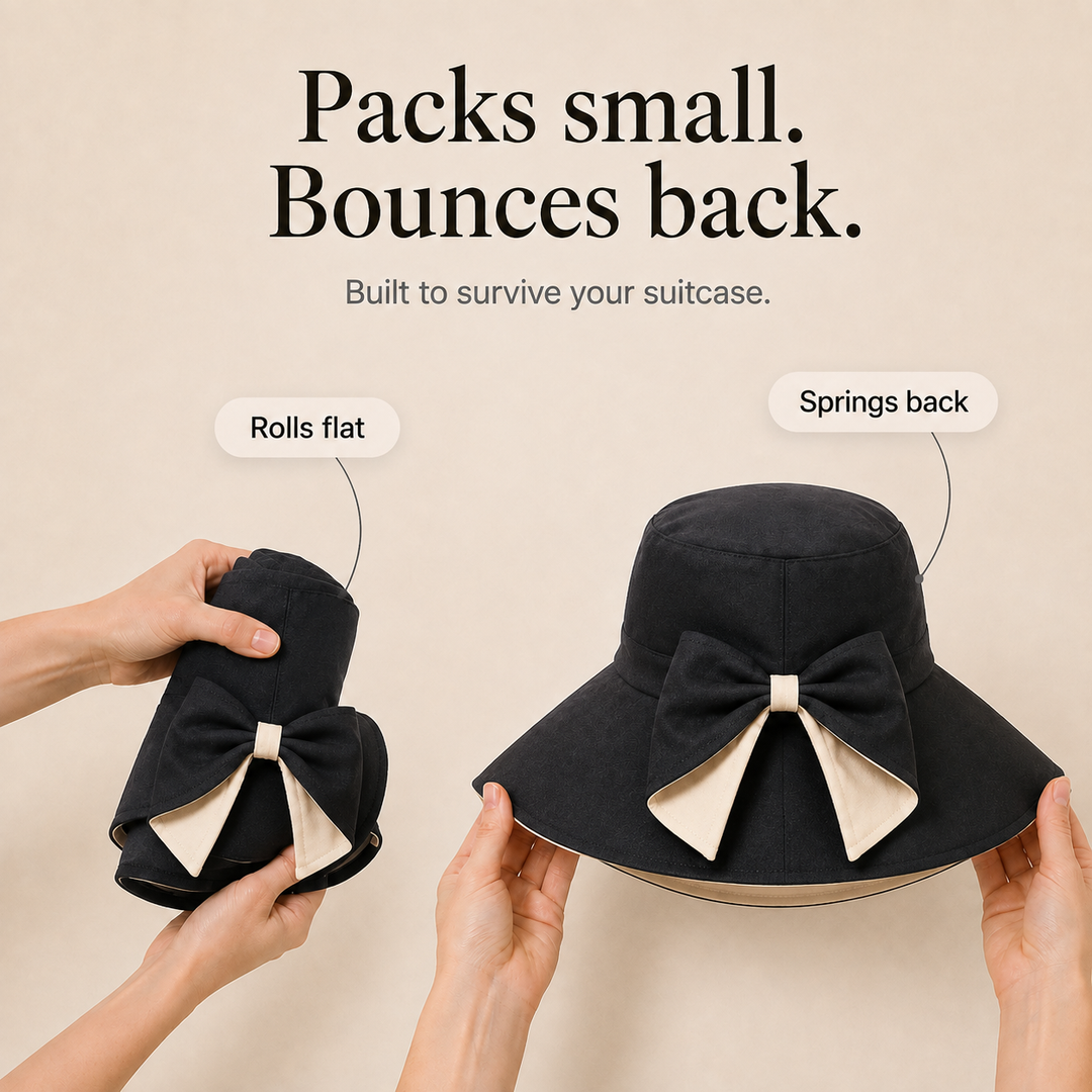 Shadewell – Packable Wide-Brim Bow Sun Hat