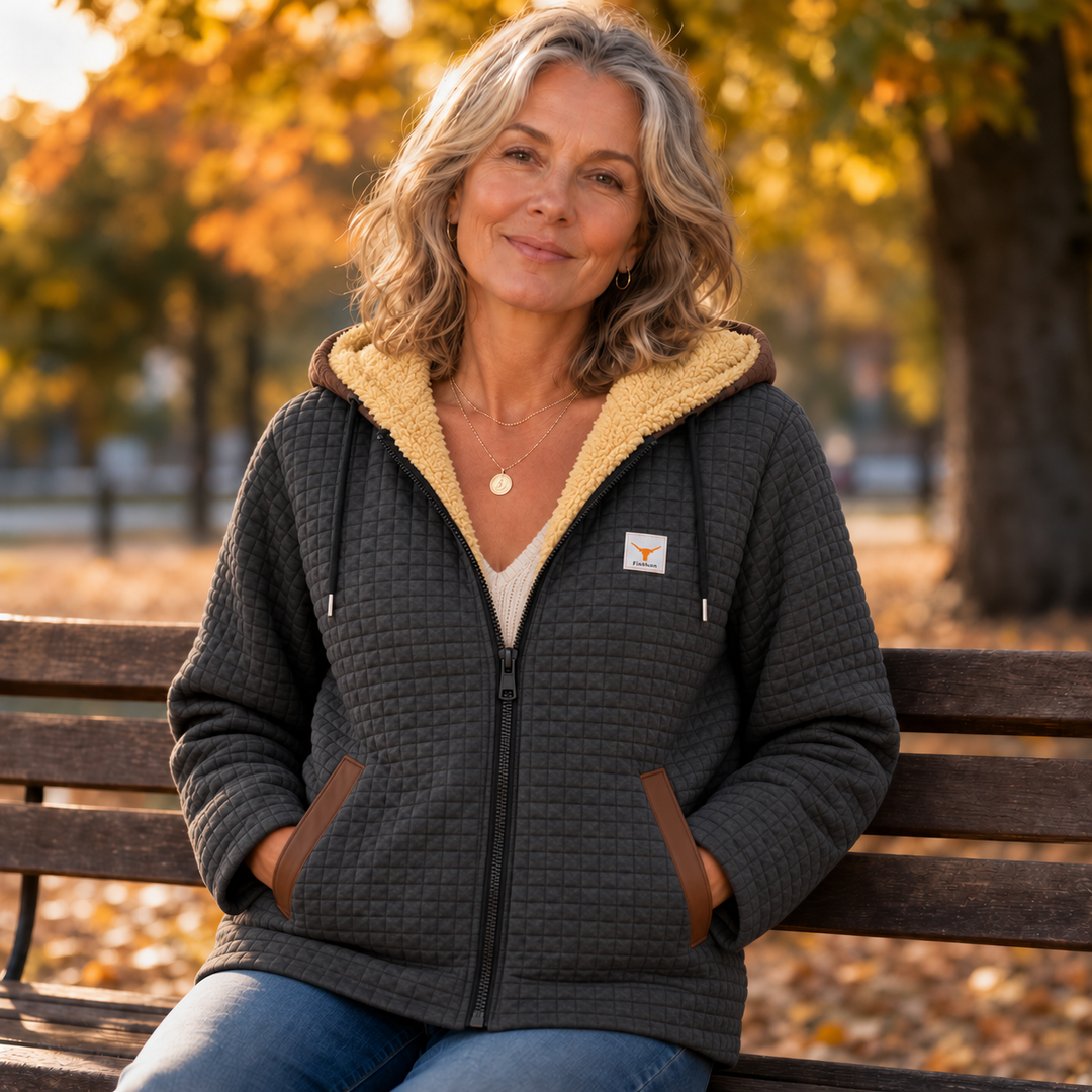 Hearthline – Waffle-Quilted Hooded Jacket