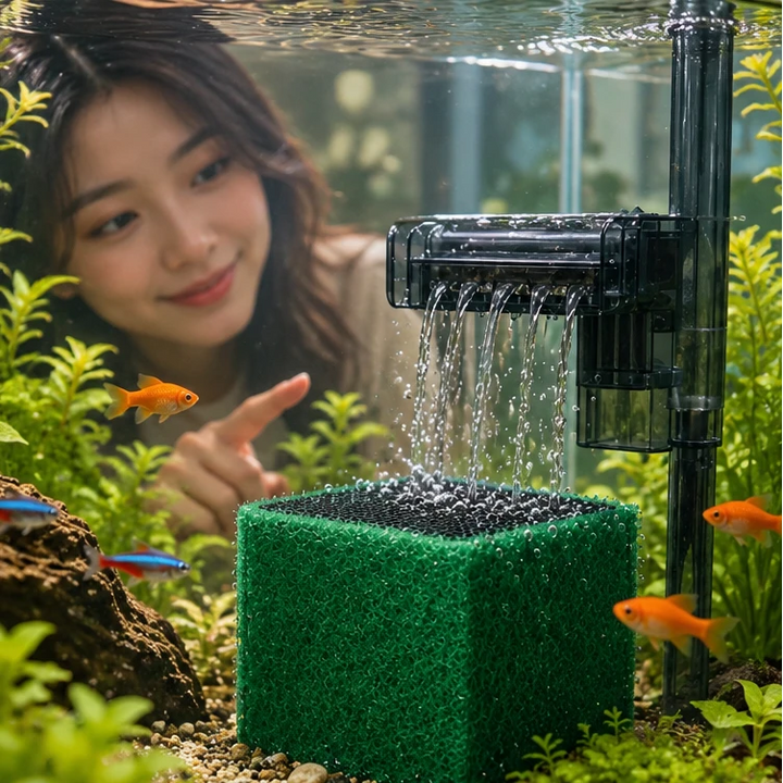 ClearCurrent – Green Honeycomb Aquarium Filter Cube