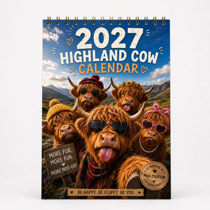 Mootsy – 2027 Highland Cow Wall Calendar
