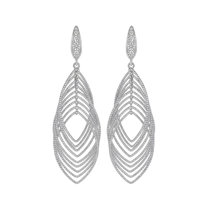 Lumivra - Cascading Silver Leaf Earrings