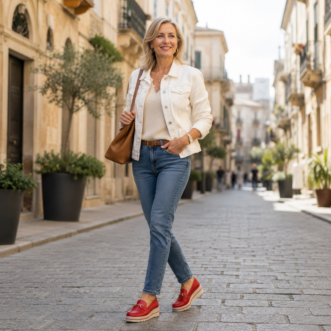 Clarelle – Steel-look Clasp Lug Sole Loafers
