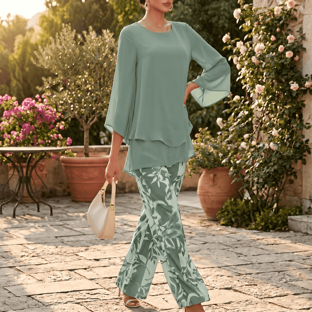 Elara – Flowy Two Piece Set for Women Sage Green /