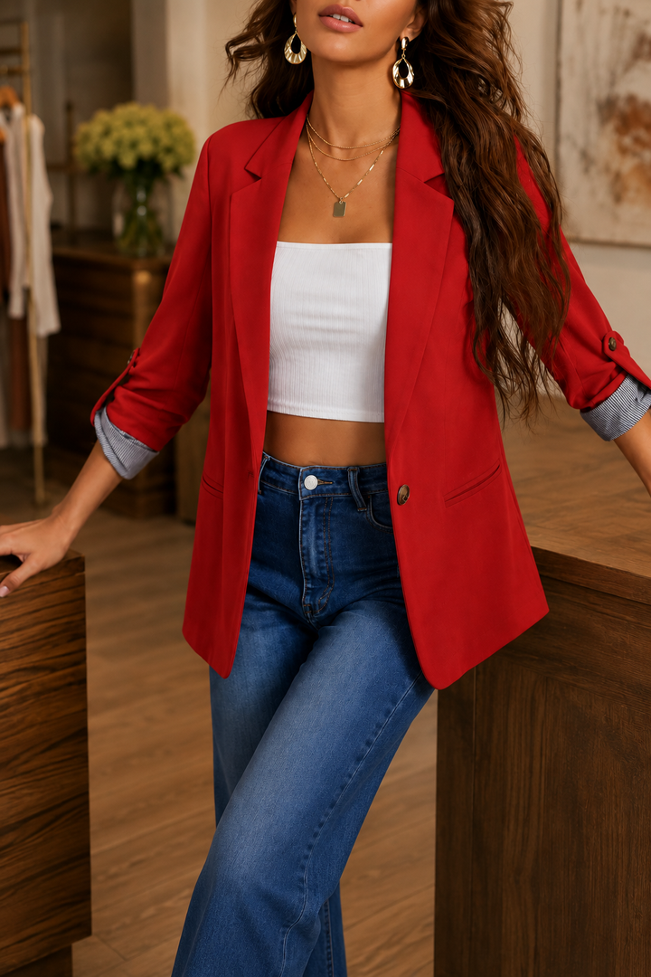 Structria – Soft-Knit Structured Lapel Blazer Cardigan