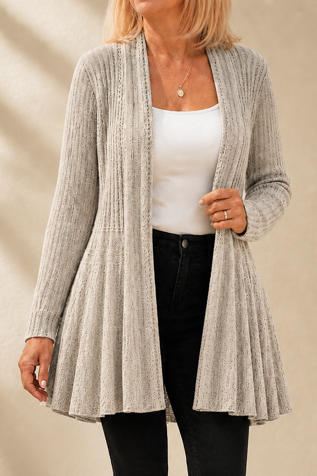 Wearbella – Open-Front Waterfall Knit Cardigan