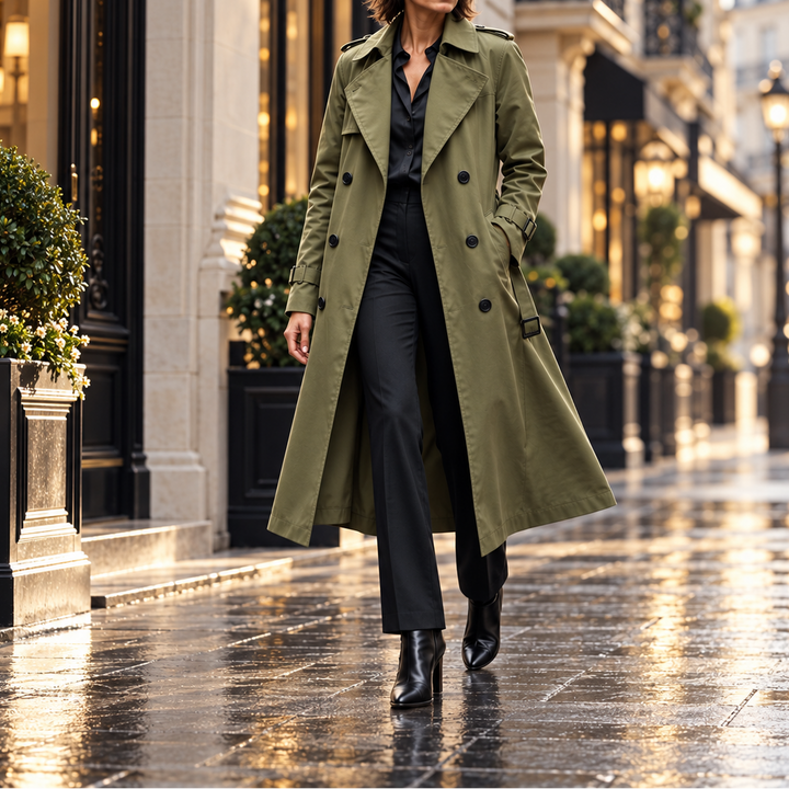 Mayfield – Double-Breasted Long Trench Coat