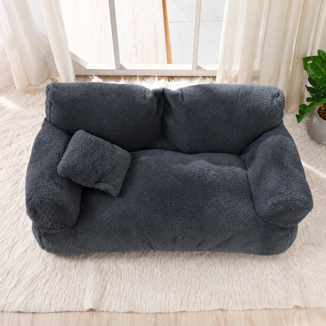 HearthPaw – Plush Sofa-Shaped Cat Bed