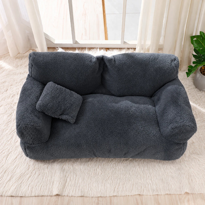 HearthPaw – Plush Sofa-Shaped Cat Bed