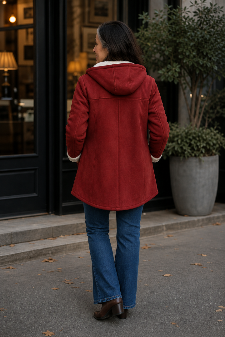 Suedeluxe – Hooded Faux Suede Coat With Plush Lining