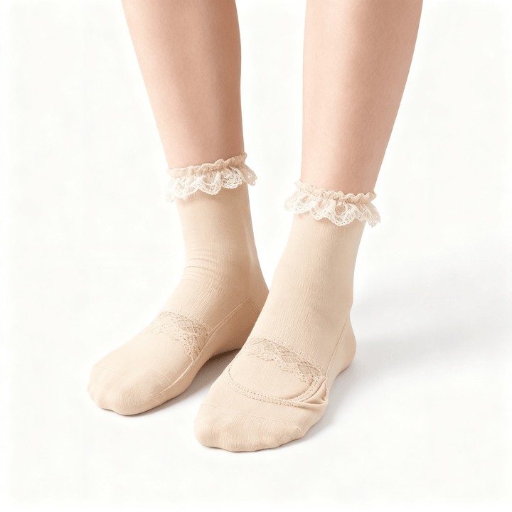 Feeluxe – Cushioned No Show Socks for All Day Comfort Beige