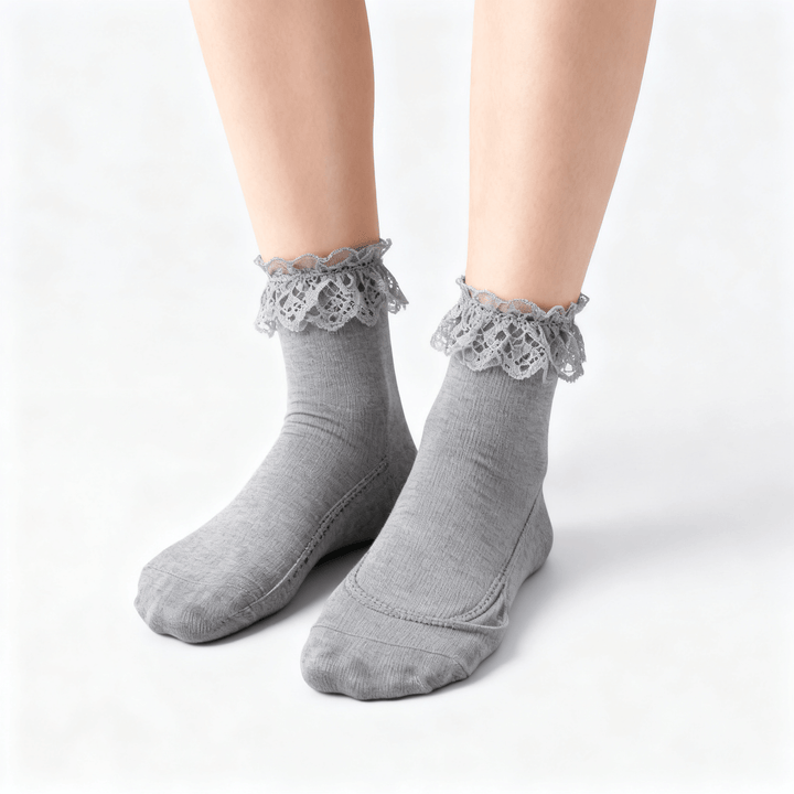 Feeluxe – Cushioned No Show Socks for All Day Comfort Gray