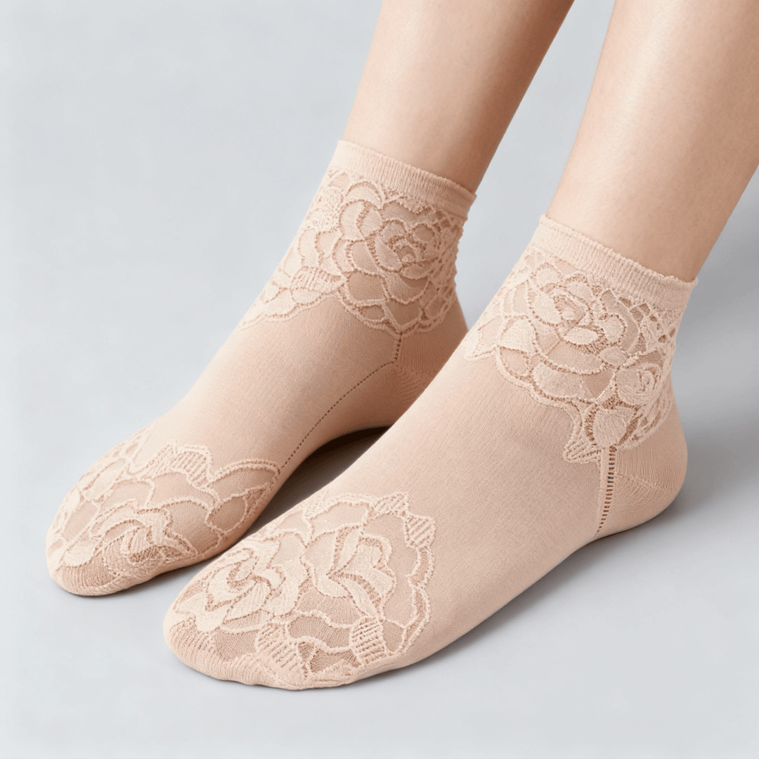 Feeluxe - Elegant Lace Socks for Women Nude