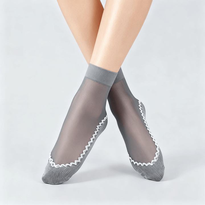 Feeluxe™ - Silky Anti-Slip Cotton Socks (5+5 Free) 5x Grey