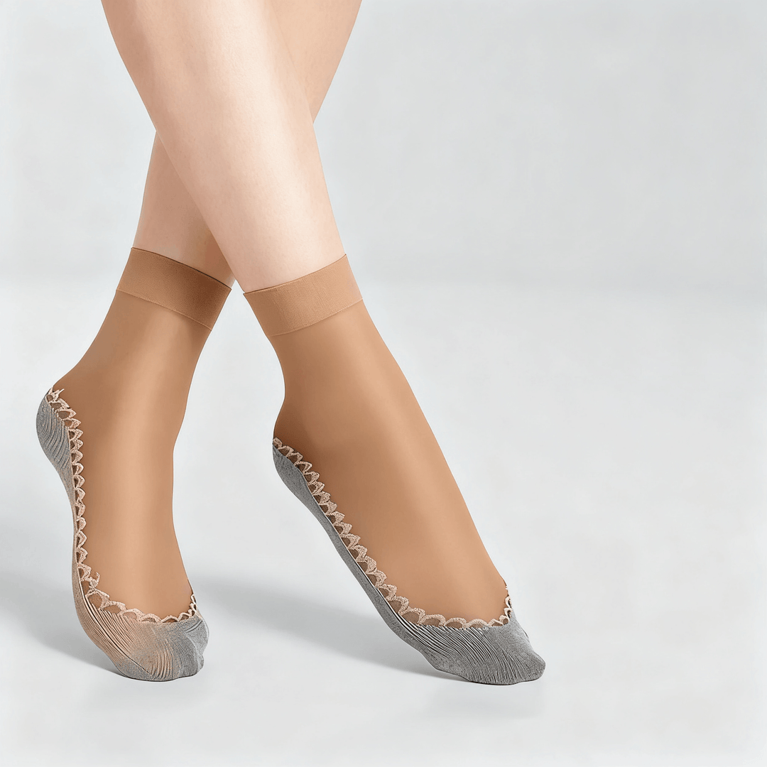 Feeluxe™ - Silky Anti-Slip Cotton Socks (5+5 Free) 5x Skin