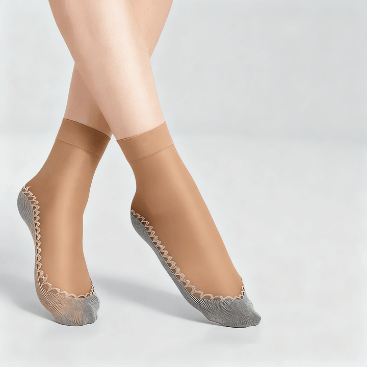 Feeluxe™ - Silky Anti-Slip Cotton Socks (5+5 Free) 5x Skin
