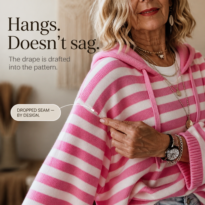 Wearbella – Oversized Striped Hooded Sweater