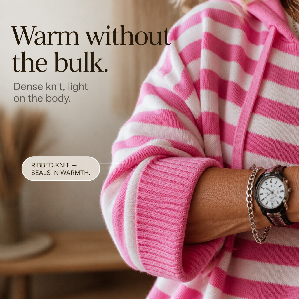 Wearbella – Oversized Striped Hooded Sweater