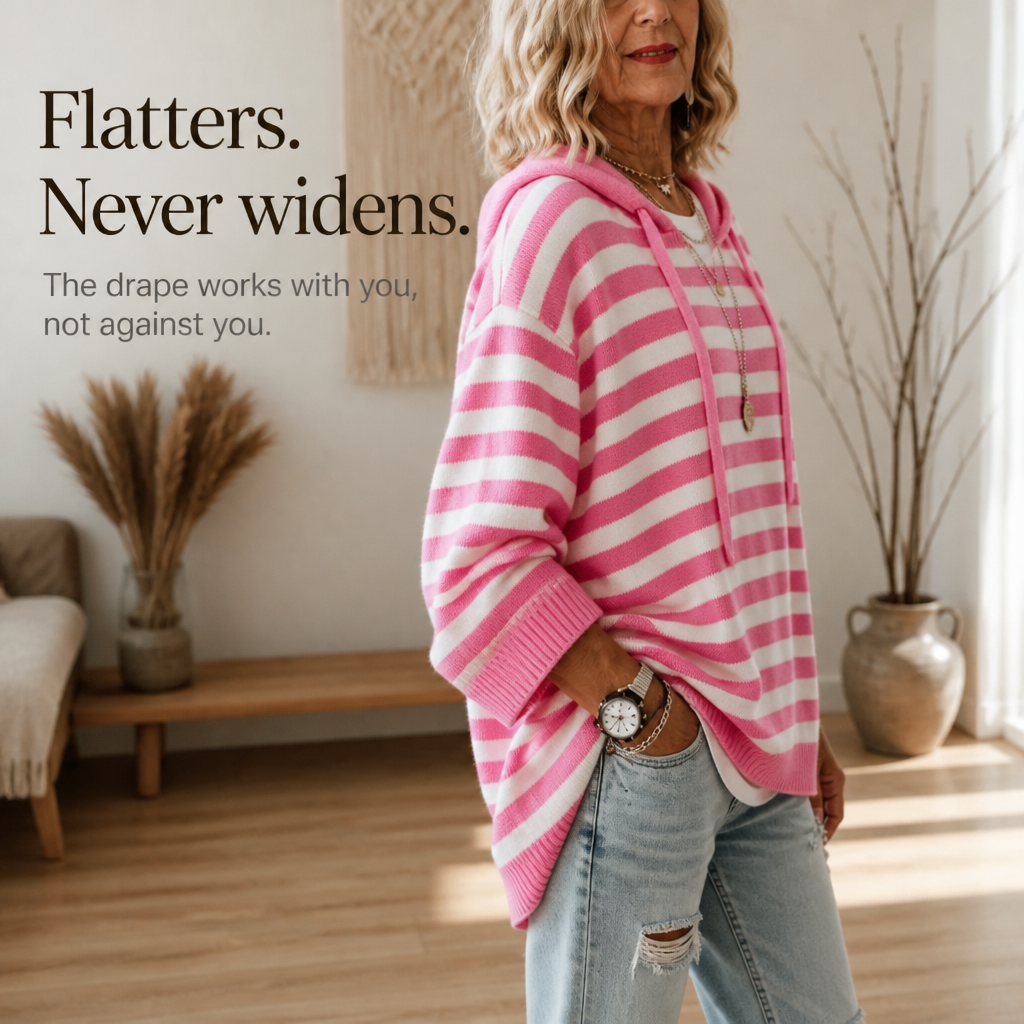 Wearbella – Oversized Striped Hooded Sweater
