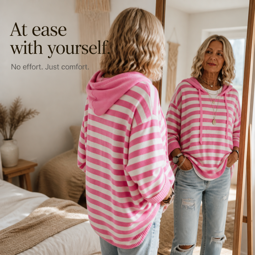 Wearbella – Oversized Striped Hooded Sweater