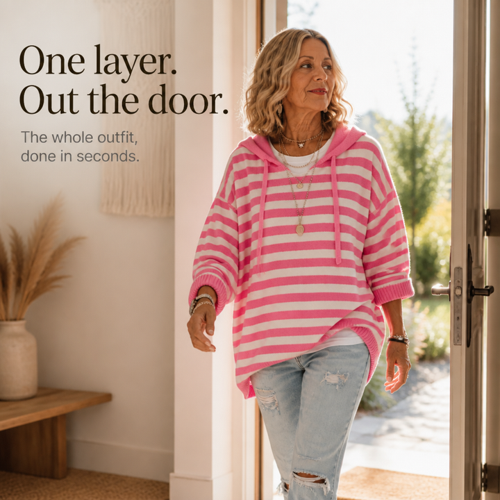 Wearbella – Oversized Striped Hooded Sweater