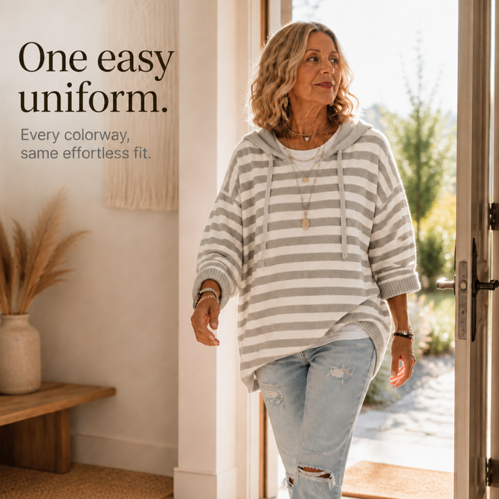Wearbella – Oversized Striped Hooded Sweater